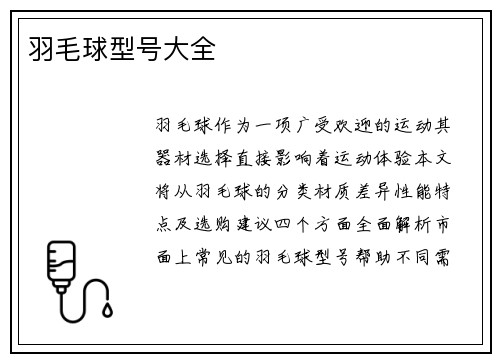 羽毛球型号大全